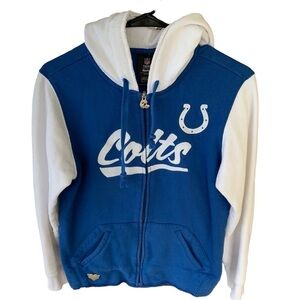 Reebok Colts Blue and White Zip-Up Hoodie